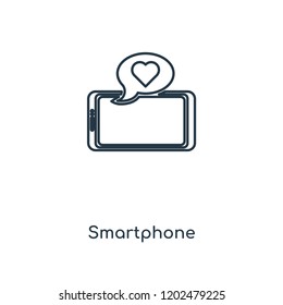 Smartphone concept line icon. Linear Smartphone concept outline symbol design. This simple element illustration can be used for web and mobile UI/UX.