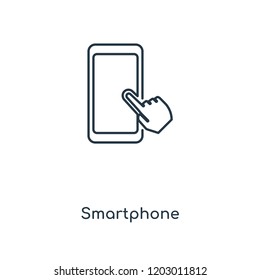 Smartphone concept line icon. Linear Smartphone concept outline symbol design. This simple element illustration can be used for web and mobile UI/UX.