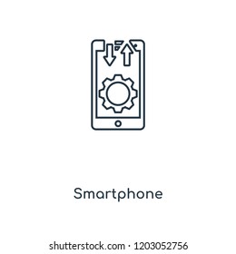 Smartphone concept line icon. Linear Smartphone concept outline symbol design. This simple element illustration can be used for web and mobile UI/UX.