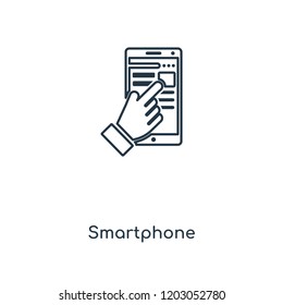 Smartphone concept line icon. Linear Smartphone concept outline symbol design. This simple element illustration can be used for web and mobile UI/UX.