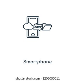 Smartphone concept line icon. Linear Smartphone concept outline symbol design. This simple element illustration can be used for web and mobile UI/UX.