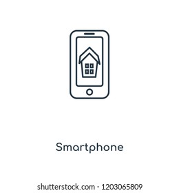 Smartphone concept line icon. Linear Smartphone concept outline symbol design. This simple element illustration can be used for web and mobile UI/UX.
