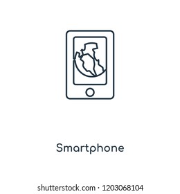 Smartphone concept line icon. Linear Smartphone concept outline symbol design. This simple element illustration can be used for web and mobile UI/UX.