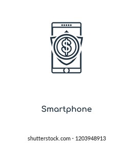 Smartphone concept line icon. Linear Smartphone concept outline symbol design. This simple element illustration can be used for web and mobile UI/UX.