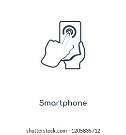 Smartphone concept line icon. Linear Smartphone concept outline symbol design. This simple element illustration can be used for web and mobile UI/UX.