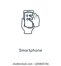 Smartphone concept line icon. Linear Smartphone concept outline symbol design. This simple element illustration can be used for web and mobile UI/UX.