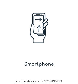 Smartphone concept line icon. Linear Smartphone concept outline symbol design. This simple element illustration can be used for web and mobile UI/UX.