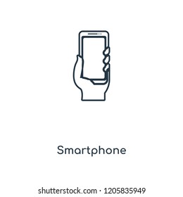 Smartphone concept line icon. Linear Smartphone concept outline symbol design. This simple element illustration can be used for web and mobile UI/UX.