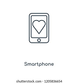 Smartphone concept line icon. Linear Smartphone concept outline symbol design. This simple element illustration can be used for web and mobile UI/UX.