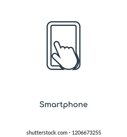 Smartphone concept line icon. Linear Smartphone concept outline symbol design. This simple element illustration can be used for web and mobile UI/UX.