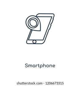Smartphone concept line icon. Linear Smartphone concept outline symbol design. This simple element illustration can be used for web and mobile UI/UX.