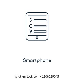 Smartphone concept line icon. Linear Smartphone concept outline symbol design. This simple element illustration can be used for web and mobile UI/UX.