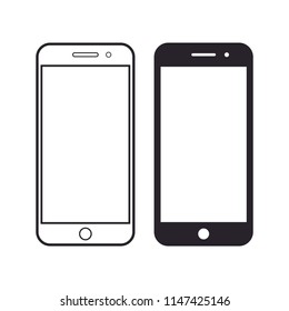 smartphone concept style icon vector. blank screen smartphone round menu