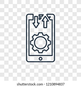 Smartphone concept vector linear icon isolated on transparent background, Smartphone concept transparency concept in outline style
