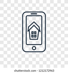 Smartphone concept vector linear icon isolated on transparent background, Smartphone concept transparency concept in outline style
