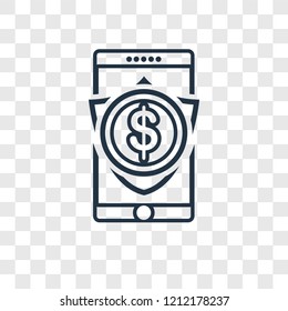 Smartphone concept vector linear icon isolated on transparent background, Smartphone concept transparency concept in outline style