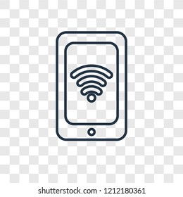 Smartphone concept vector linear icon isolated on transparent background, Smartphone concept transparency concept in outline style