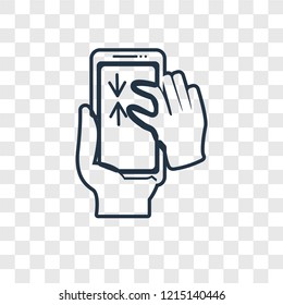 Smartphone concept vector linear icon isolated on transparent background, Smartphone concept transparency concept in outline style