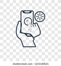 Smartphone concept vector linear icon isolated on transparent background, Smartphone concept transparency concept in outline style