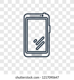 Smartphone concept vector linear icon isolated on transparent background, Smartphone concept transparency concept in outline style