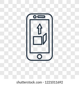 Smartphone concept vector linear icon isolated on transparent background, Smartphone concept transparency concept in outline style