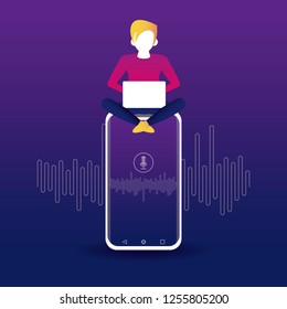smartphone connected with computer