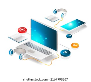 Smartphone and connected computer for online learning
