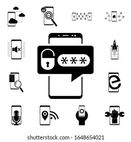 Teléfono inteligente, conexión, icono de usuario. Iconos de concepto móvil, conjunto universal para web y móvil