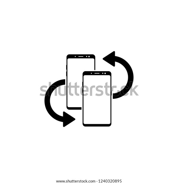 smartphone connections vector icon for websites\
and mobile minimalistic flat\
design