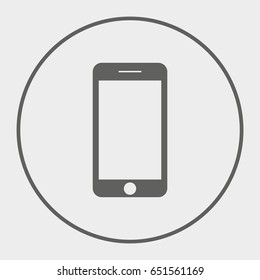 Smartphone contact icon in circle vector eps10. Mobile phone contact sign.