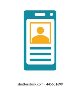 smartphone contact icon flat color on white background