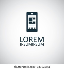 smartphone content icon, on white background
