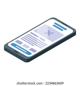 Smartphone content plan icon isometric vector. Business media. Design strategy