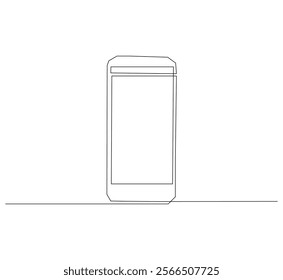 Smartphone continuous line. Continuous one line drawing smartphone. Technology, device  concept. Single line drawing