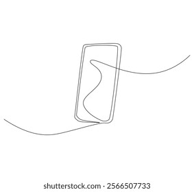 Smartphone continuous line. Continuous one line drawing smartphone. Technology, device  concept. Single line drawing