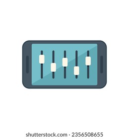 Smartphone control icon flat vector. Work center. Data system isolated