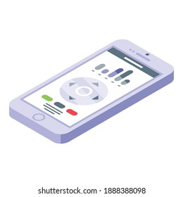 Icono de control de Smartphone. Isometric del icono vector de control de smartphone para diseño web aislado en fondo blanco