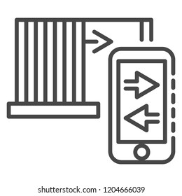 Smartphone control icon. Outline smartphone control vector icon for web design isolated on white background