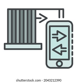 Smartphone control icon. Outline smartphone control vector icon color flat isolated on white