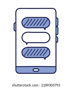 smartphone with conversations over white