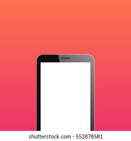 Smartphone copyspace on orange background.
