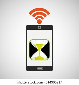 smartphone countown clock internet wifi icon vector illustration eps 10