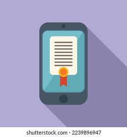 Smartphone course icon flat vector. Online web. Digital webinar