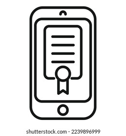 Smartphone course icon outline vector. Online web. Digital webinar