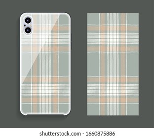Smartphone cover design vector mockup. Template geometric pattern for mobile phone back part. Flat design.