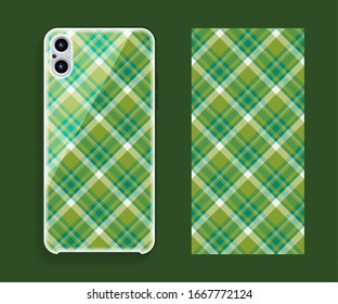 Smartphone cover design vector mockup. Template geometric pattern for mobile phone back part. Flat design.