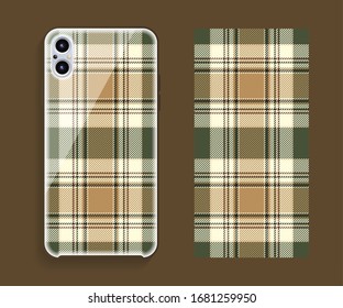 Smartphone cover design vector mockup. Template geometric pattern for mobile phone back part. Flat design.