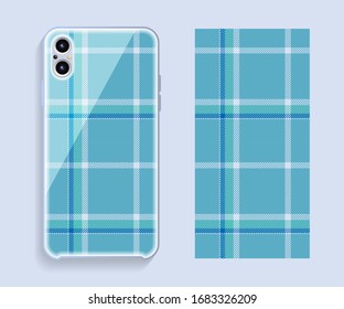 Smartphone cover design vector mockup. Template geometric pattern for mobile phone back part. Flat design.