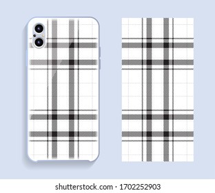 Smartphone cover design vector mockup. Template geometric pattern for mobile phone back part. Flat design.