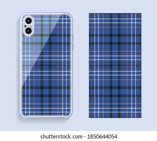 Smartphone cover design vector mockup. Template geometric pattern for mobile phone back part. Flat design.
